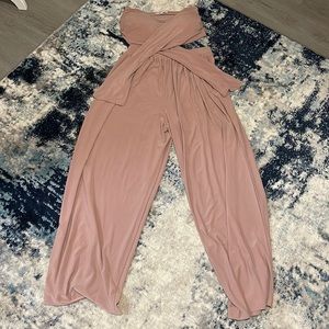 Tie crop top and pant set